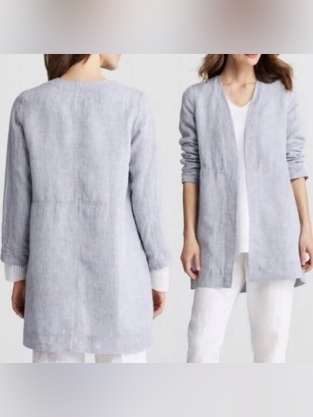 Eileen Fisher Organic Linen Jacket in Chambray